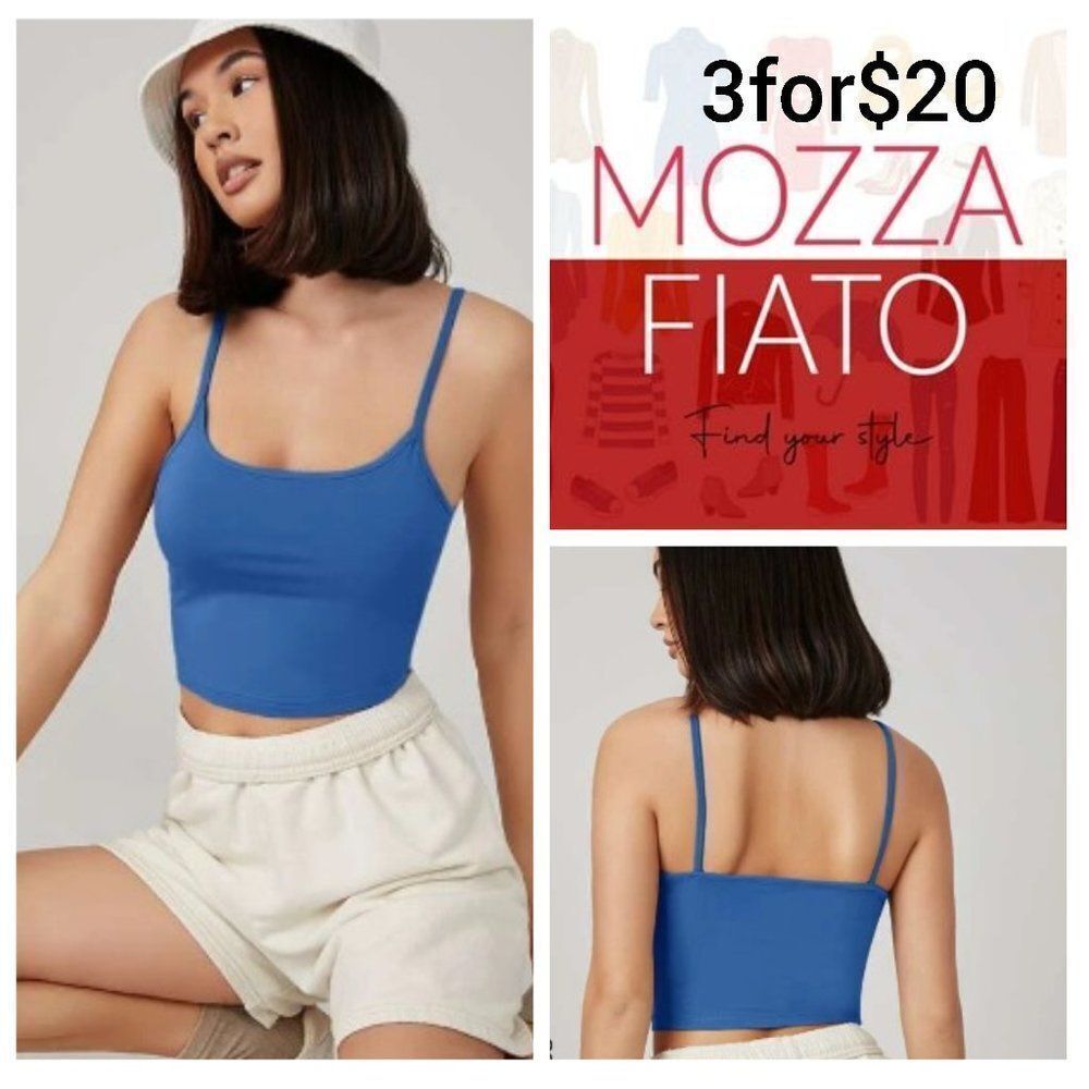 3for$20 NWT SHEIN BASICS Solid Form Fitted Crop Cami Top